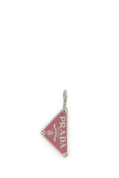 Shop Prada Woman Pink 925 Silver Symbole Single Right Earring