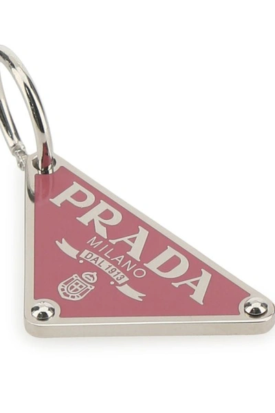 Shop Prada Woman Pink 925 Silver Symbole Single Right Earring