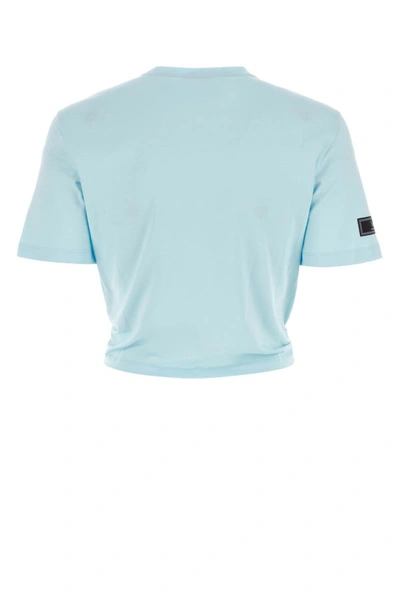 Shop Versace Woman Pastel Light Blue Cotton 1978 Re-edition T-shirt