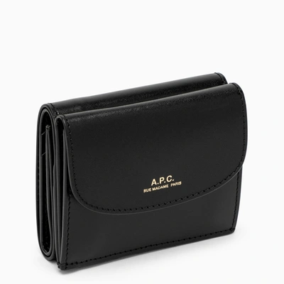 Shop Apc A.p.c. Genève Black Leather Trifold Wallet