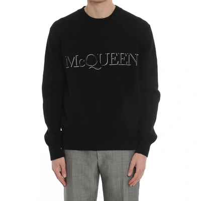 Shop Alexander Mcqueen Cotton Logo Sweaters