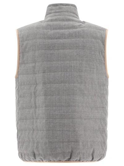 Shop Brunello Cucinelli Virgin Wool Fresco Lightweight Down Vest