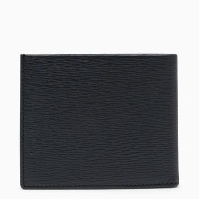 Shop Ferragamo Blu Leather Wallet With Gancini Logo