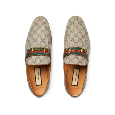Shop Gucci Leather Monogram Loafers