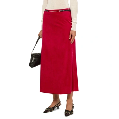 Shop Gucci Velvet Bloom Midi Skirt