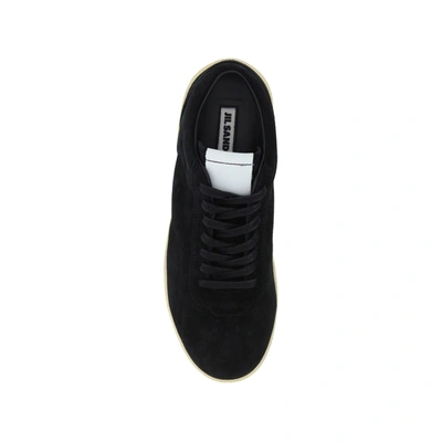 Shop Jil Sander Leather Sneakers