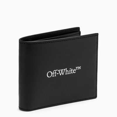 Shop Off-white Off White™ Black Leather Bi Fold Wallet With Logo