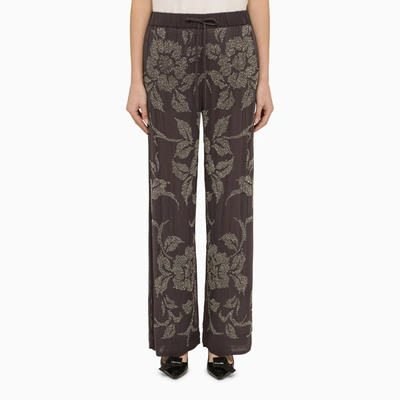 Shop P.a.r.o.s.h . Trousers With Rhinestone Floral Motif