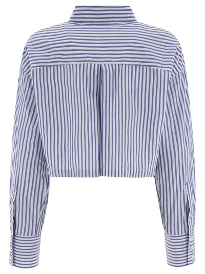 Shop Pinko Striped Cropped Shirt