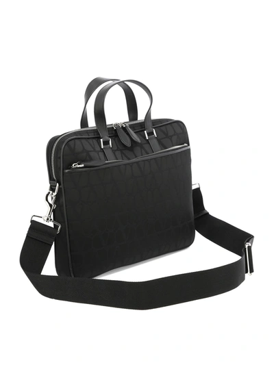 Shop Valentino Garavani Work Bag In Toile Iconographe Technical Fabric