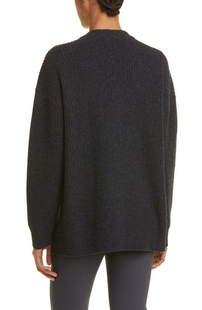 Shop Vince Oversize Wool & Cashmere Cardigan In Charcoal