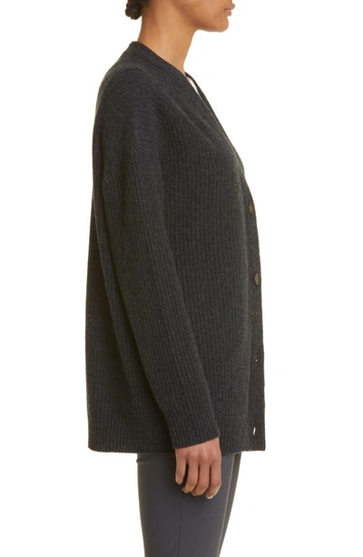 Shop Vince Oversize Wool & Cashmere Cardigan In Charcoal