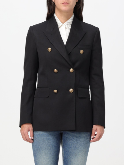 Golden Goose Double-breasted Shoulder Pads Blazer In Black