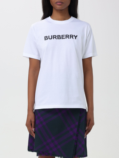 Shop Burberry T-shirt  Woman Color White