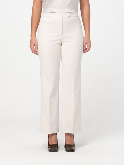S Max Mara High Waist Straight Leg Pants  In Ice