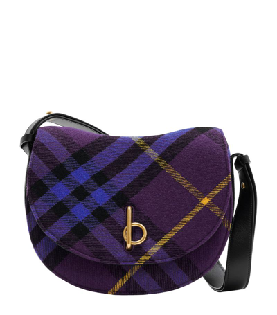 Shop Burberry Medium Rocking Horse Crossbody Bag In Purple