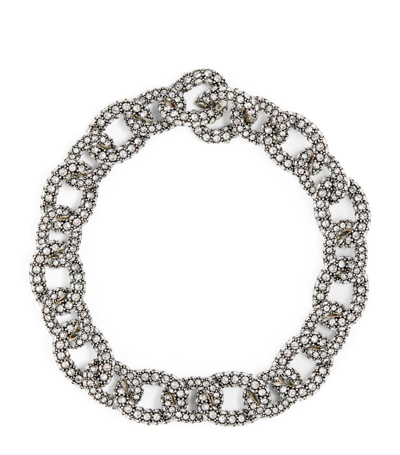 Shop Isabel Marant Crystal-embellished Funky Choker Necklace In Silver