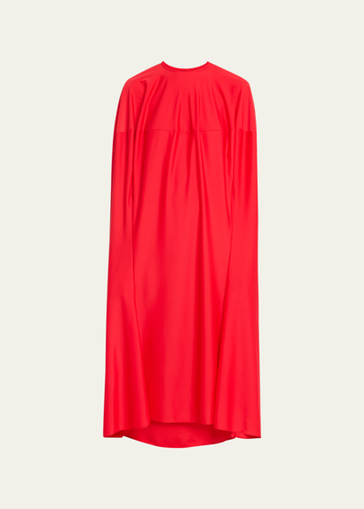 Shop Marie Adam-leenaerdt Mange Debout Caped Midi Dress In 4000 Red