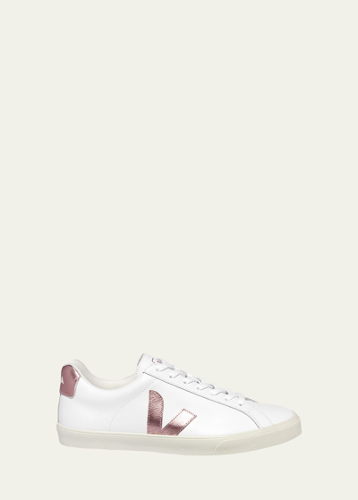Shop Veja Esplar Bicolor Low-top Sneakers In Extra White Nacre