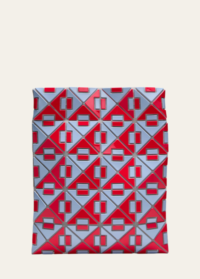 Shop Bao Bao Issey Miyake Connect Bicolor Geo Crossbody Bag In 27 Red X Ice Blue