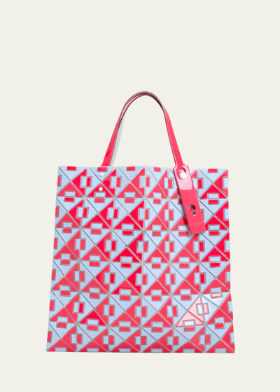 Shop Bao Bao Issey Miyake Connect Geo Bicolor Tote Bag In 27 Red X Ice Blue
