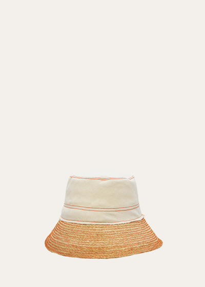 Shop Lola Hats Bread Bag Bucket Hat In Orange