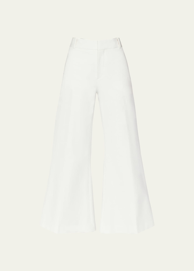 Shop Frame Le Crop Palazzo Trousers In Bone