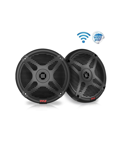 Shop Pyle Dual Waterproof-rated Bluetooth Marine Speakers With Wireless Rf Streaming In Black