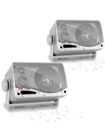 Shop Pyle Weather Proof Mini Box Speaker System In Silver