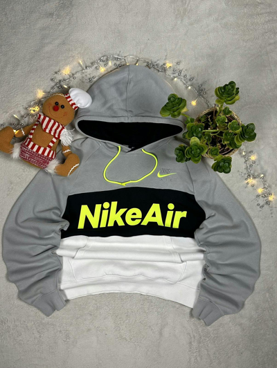 Pre-owned Nike Air Vintage Oversize Big Logo Hoodie In Grey