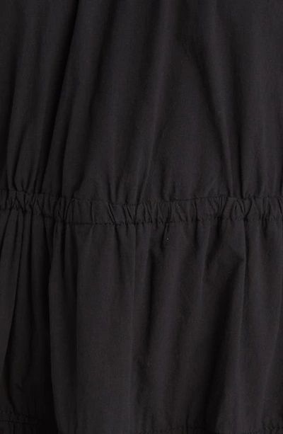 Shop Madewell Halter Tiered Poplin Midi Dress In True Black