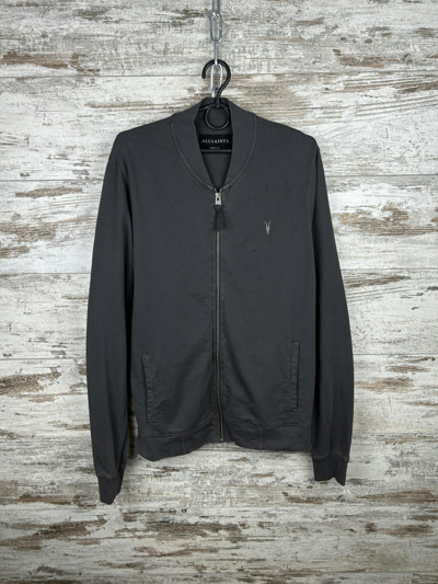Pre-owned Allsaints Mens  Saturn Bomber Basic Cotton Luxury Japanese In Grey