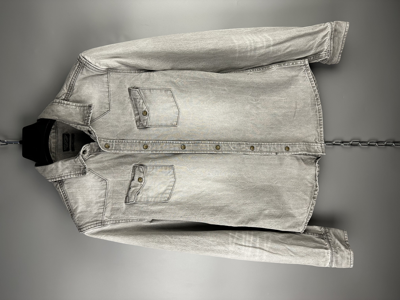 Pre-owned Allsaints Denim Button Shirt In Grey