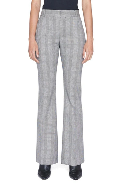 Frame Le High Plaid Flare Pants In Noir Multi