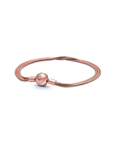 Shop Pandora Moments 14k Rose Gold Plated Snake Chain Bracelet