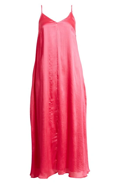 Shop Topshop Chuck On Midi Dress In Bright Pink