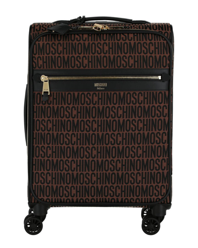 Shop Moschino All-over Logo Nylon Trolley Case
