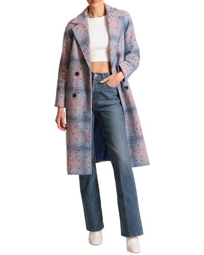Shop Avec Les Filles Donegal Tweed Wool-blend Wrap Coat