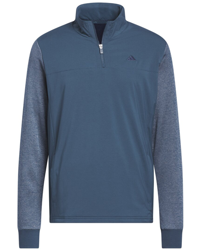 Shop Adidas Golf Go-to 1/4-zip Pullover In Blue