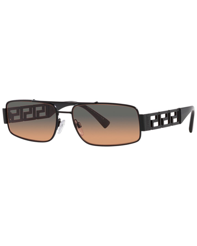 Shop Versace Men's Ve2257 60mm Sunglasses In Black