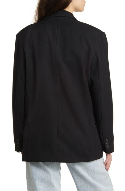 Shop Topshop Double Breasted Blazer In Black
