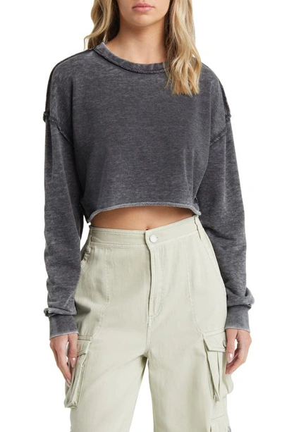 Bdg Urban Outfitters Acid Wash Crop Sweatshirt In Charcoal