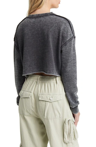 Bdg Urban Outfitters Acid Wash Crop Sweatshirt In Charcoal