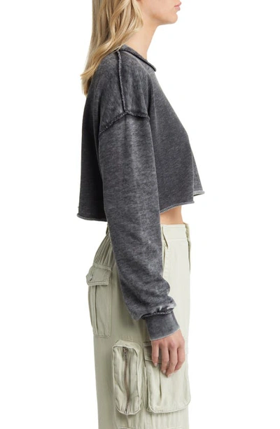Bdg Urban Outfitters Acid Wash Crop Sweatshirt In Charcoal