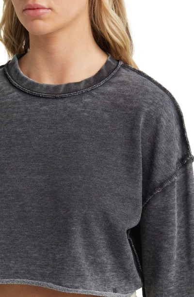 Bdg Urban Outfitters Acid Wash Crop Sweatshirt In Charcoal