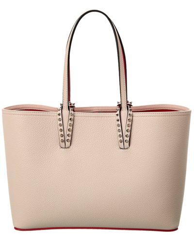 Shop Christian Louboutin Cabata Small Leather Tote In White