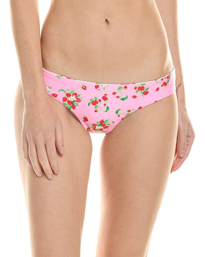 Shop Pq Swim Reversible Basic Ruched Full Bikini Bottom In Pink