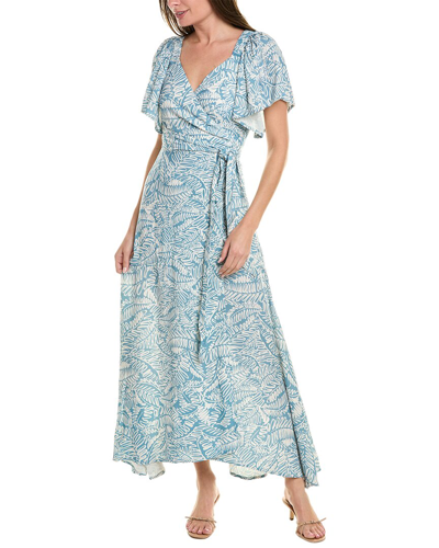 Shop Hermoza Adriana Wrap Maxi Dress In Blue