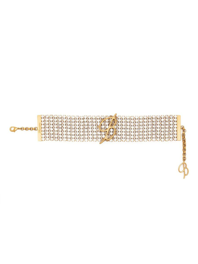 Shop Blumarine Necklace In Oro Satinato Crystal