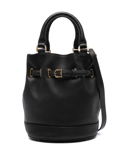 Shop Giuliva Heritage Leather Mini Bucket Bag Bags In Black